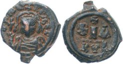 SB522 Maurice Tiberius. Decanummium (10 nummi). Cyzicus