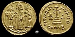 SB764 Heraclius. Solidus. Constantinople