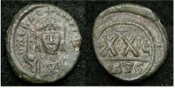 SB873 Heraclius. Half follis (20 nummi). Carthage