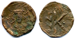 SB1179B Constantine IV Pogonatus. Half follis (20 nummi). Constantinople