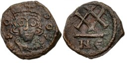 SB1231 Constantine IV Pogonatus. Half follis (20 nummi). Naples