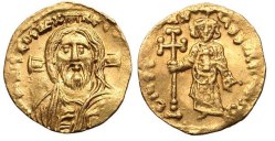 SB1256 Justinian II. Tremissis. Constantinople
