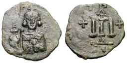 SB1297 Justinian II. Follis. Syracuse (Sicily)