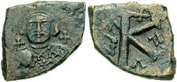 SB1335 Leontius. Half follis (20 nummi). Constantinople