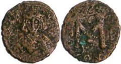 SB1492 Theodosius III of Adramytium. Follis. Constantinople
