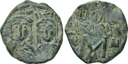 SB1596 Constantine VI and Irene. Follis. Constantinople