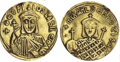 SB1657 Theophilus. Solidus. Constantinople