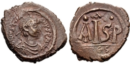 SB185 Justinian I. 16 nummi. Thessalonica