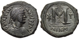 SB198 Justinian I. Follis. Nicomedia