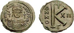 SB165 Justinian I. Half follis (20 nummi). Constantinople