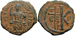 SB225 Justinian I. Half follis (20 nummi). Antioch (Theoupolis)
